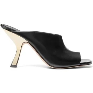 Michael Kors Luna Mule High Heeled Sandal In Black