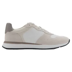 Mango Man leren sneakers beige/wit