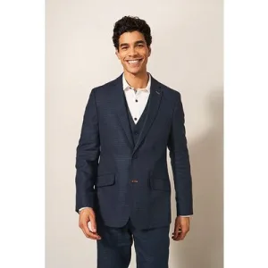 White Stuff Harrison Check Blazer Deep Blue