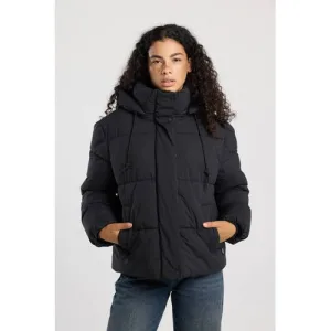 America Today gewatteerde jas zwart