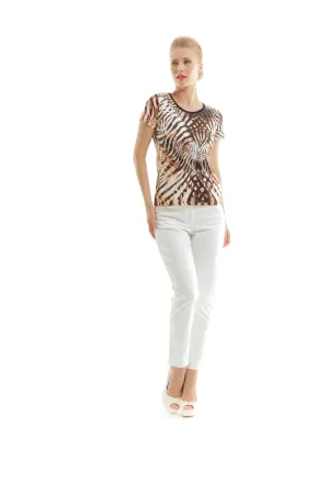 Korte mouwen T-shirt met dierenprint