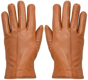 Dames Tan leren thermische handschoenen