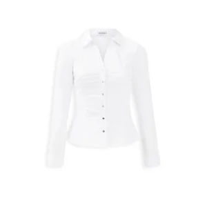 Morgan blouse met plooien wit