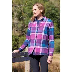 Mountain Warehouse Dames/Dames Balsem Geborsteld Flanellen Longline Shirt (Paars)