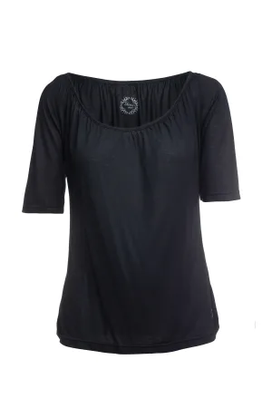 Zwarte top met korte mouwen