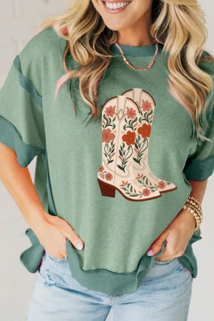 Floral Cowboylaarzen T-shirt
