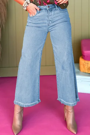Jeans met uitgerafelde zoom