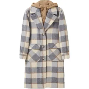 White Stuff Isobelle Check Coat Grey Multi