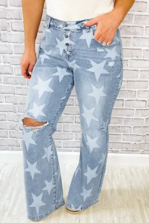 Sterrenprint Flare Jeans