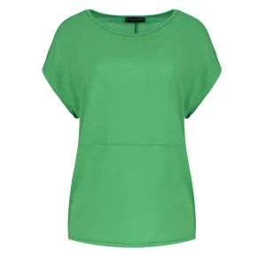 Groene stretch jersey top met boothals