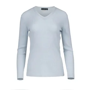 Top van wolmix met V-hals