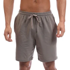 Boss Heren Katoenen Geborduurde Logo Stretch Shorts (Bruin)