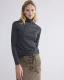 Summum Turtle Neck Top Lurex Rib Stripe 3s5041-30637 T-shirt Lange Mouw 495 Midnight Blue