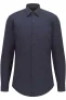 BOSS Slim Fit Overhemd donkerblauw, Effen