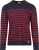 Armor-Lux Port-Louis T-Shirt Strepen Donkerblauw Rood