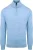 King Essentials The Michael Half Zip Pull Merino Lichtblauw