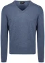 Trui Cashmere V-hals Kobaltblauw