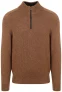 State Of Art Half Zip Trui Melange Camel Bruin