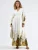 MSN Collection Jurk  kaki / olijfgroen / zwart / wit