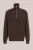 WE Fashion – Heren regular fit trui met quarter-zip en structuur – Regular fit – Donkerbruin – Katoen –