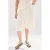 Mango viscose straight leg bermuda short met linnen – ecru