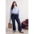 Trendyol Curve Dames Donkerblauw Effen Flared Hoge taille Grote maten Jeans