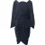 Balenciaga jurk met gedrapeerde cape en lage rug in zwart polyester