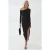 Asymmetrische Kraag Maxi Jurk met Split