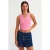Dames Geribbelde Crop Blouse Met Knopen
