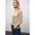 Street One Dames Basic shirt met ronde hals in Beige