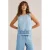 WE Fashion Blue Ridge top broderie light blue denim