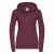 Russell Dames Premium Authentieke Hoodie met rits (3-laagse stof) (Bourgondië)