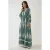 Geprinte Lange Mouwen Viscose Maxi Jurk