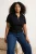 Trendyol Curve Dames Zwart Effen Kort Getailleerd Grote maten Blouses