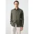 Mango Man regular casual overhemd met linnen donkergroen