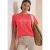 Shirt met boothals en Wording Artwork