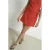 HYPEDROP viscose korte rok met linnen – rood