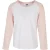 Urban Classics Meisjes Contrast Raglan T-shirt met lange mouwen (Wit/Roze)
