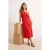 TRENDYOLMİLLA Dames Rood Effen Midi Mouwloos Casual Skater Jurken