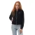 DKNY Dames/Dames Bezaaid Logo Full Zip Hoodie (Zwart)