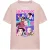 K-Pop Demon Hunters T-shirt met korte mouwen voor dames Huntrix Neon Comic Anime (Roze)
