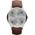 Emporio Armani AR2463 Heren Klassieke Zilveren Wijzerplaat Horloge met Leren Band