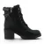 Mustang Dames Zwarte Winterlaarzen met warme hak en veters – M0122001
