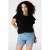 MS Mode top met textuur zwart