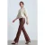 Dames Neplederen Flared Broek