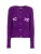 Influencer Gebreid vest ‘Fluffly ‘  lila / wit