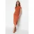 TRENDYOLMİLLA Dames Bruin Effen Midi Kort Avond / Dagelijks Bodycon Jurken