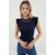 Geribbelde Mouwloze Crewneck Blouse