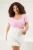 Trendyol Curve Dames Roze Effen Kort Getailleerd Grote maten Blouses