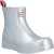 Hunter Play Kort Metallic Rubber Dames Wellington Boots Zilver
